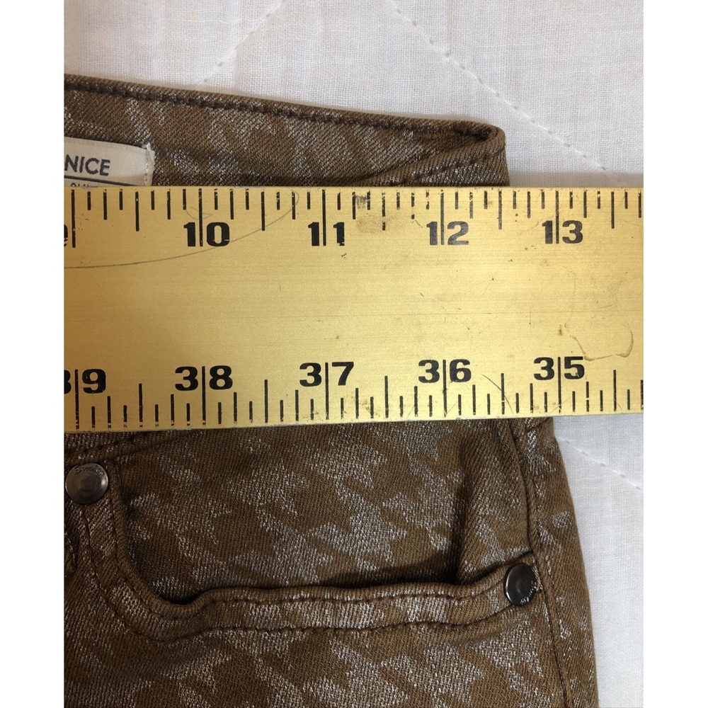 Level 99 Anthropologie Jeans Womens 25 Brown Silver Metallic Janice Ultra Skinny - Picture 8 of 13